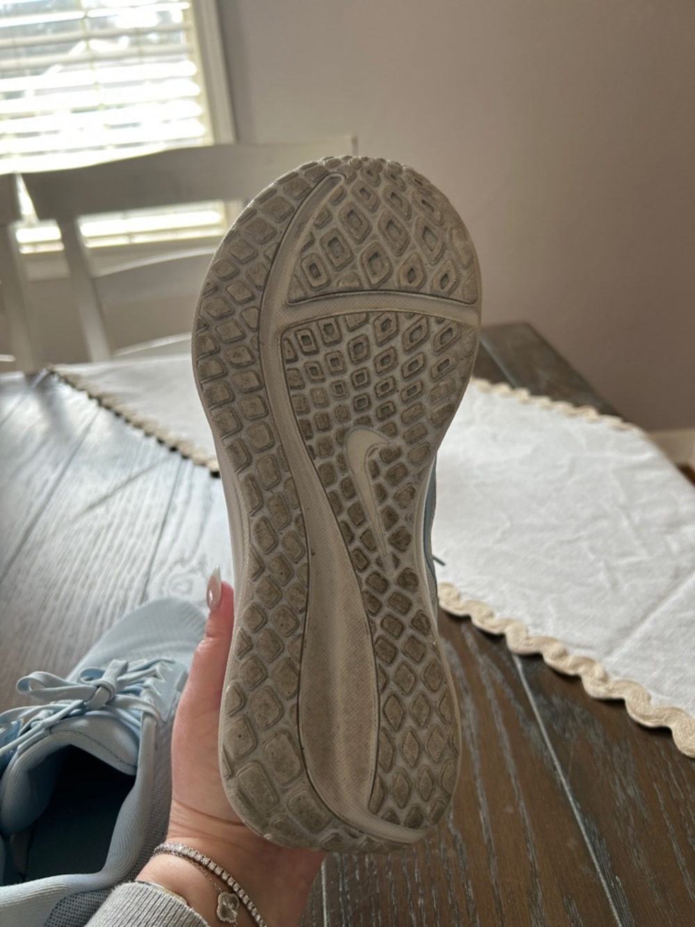 Nike Women's Downshifter 13 Light Blue and White Athletic Sneakers - Picture 11 of 11
